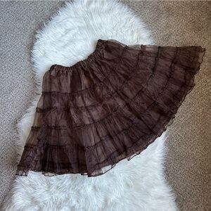 Forum Novelties Tulle Chocolate Brown Tiered A-Line Skirt